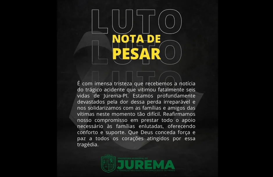 Nota de pesar da Prefeitura de Jurema
