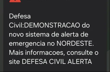 Alerta teste da Defesa Civil